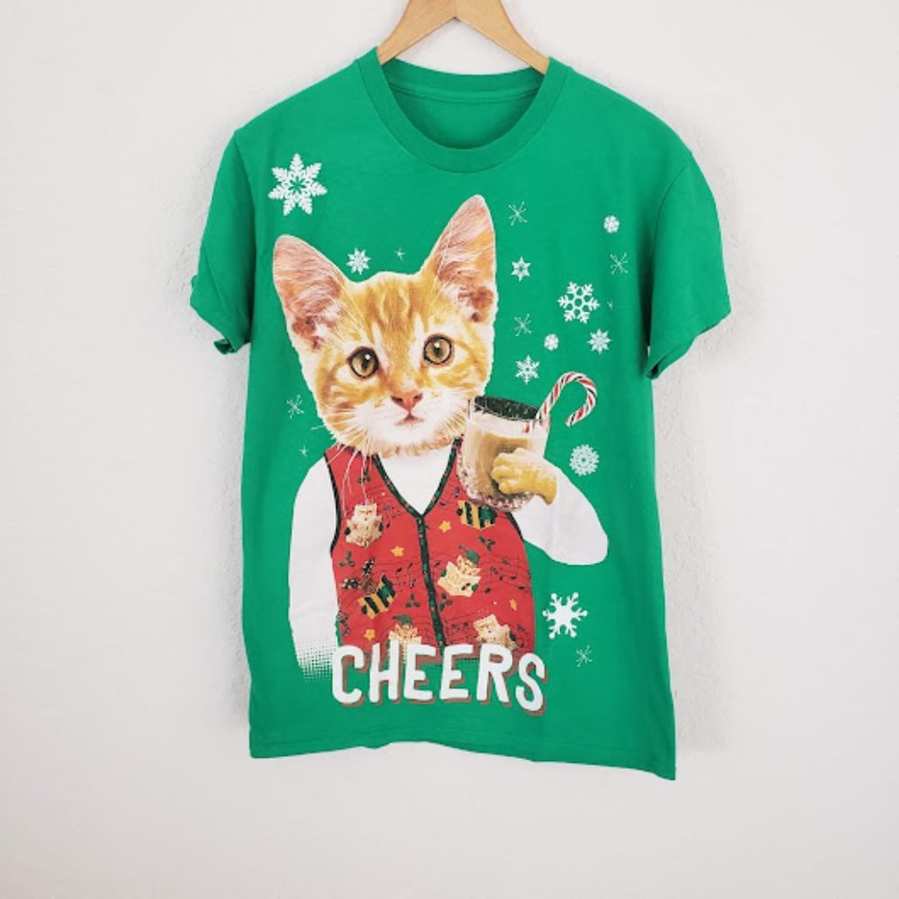 Xmas Cool Cat w/ Cocktail Read Description